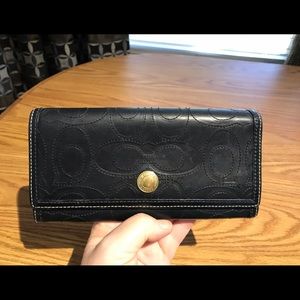 Coach Black C Signature Leather Wallet